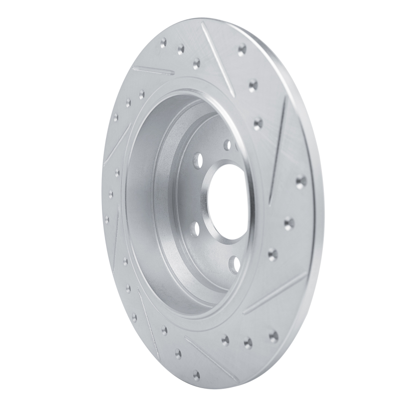 Mercedes-Benz SL500 Brake Rotor (1) - Rear Left - R1 Concepts - Drilled & Slotted - Silver - `03-`06